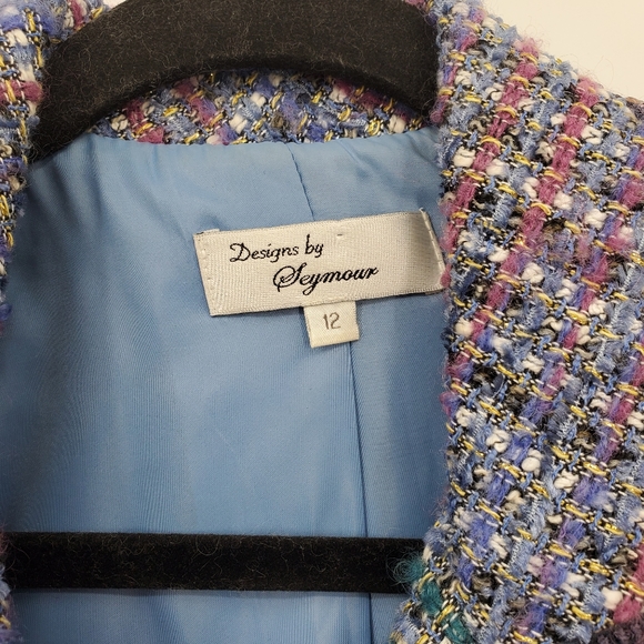 Designs By Seymour blue fringe blazer | Size 12* - Picture 5 of 6